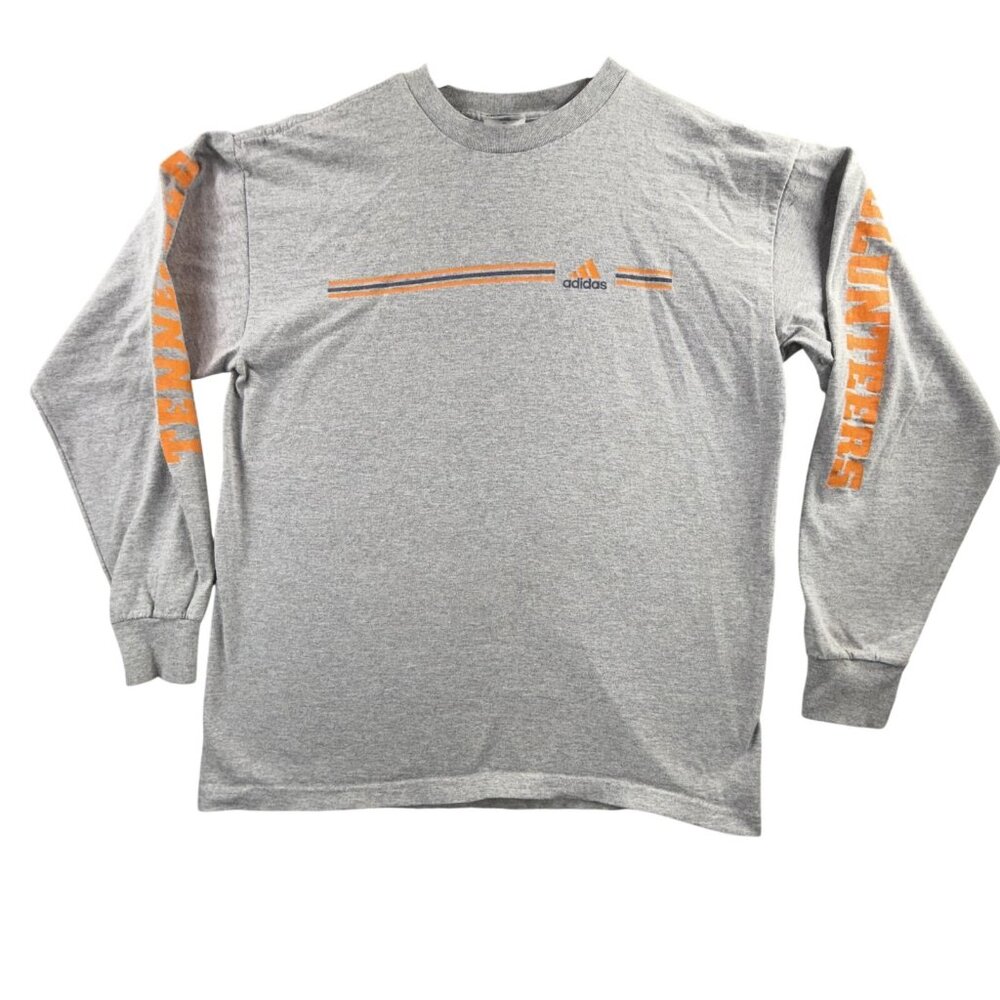 Vintage Tennessee Volunteers Shirt Mens Medium Gray Long Sleeve Football Adidas